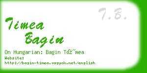 timea bagin business card